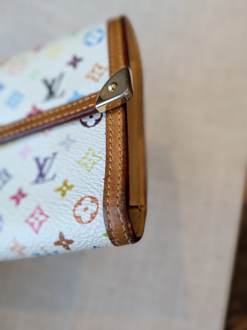 Louis Vuitton Multicolor Monogram White Canvas Clutch Wallet - Picture 6 of 16